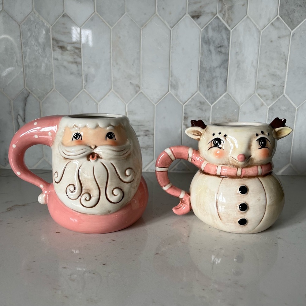 Johanna Parker set Santa Deer Mug Christmas brand New